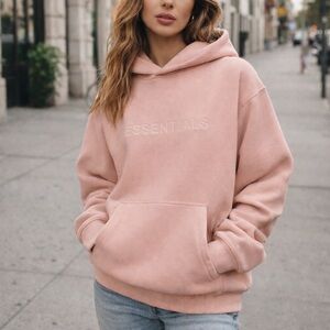Fear of God ESSENTIALS Blush Pink Oversized Hoodie Size M | Streetwear Unisex